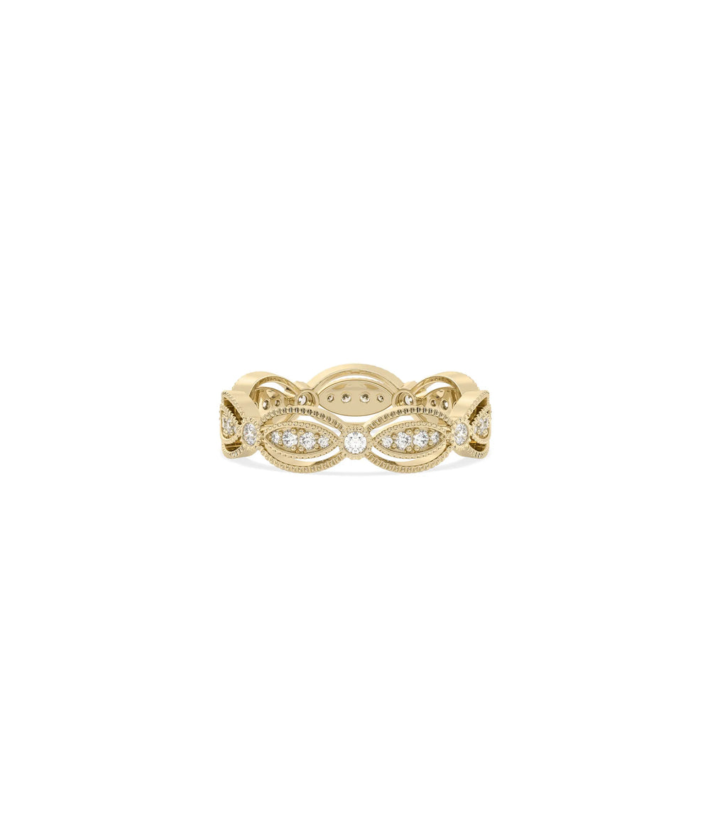 Diamond Oval Eternity Band Ring yellow gold showcasing continuous oval diamonds
