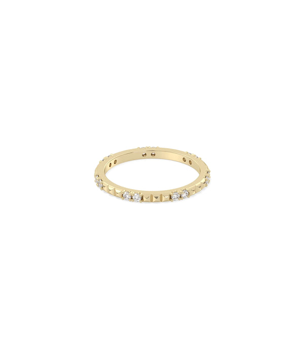 Diamond and Pyramid Station Eternity Band Ring - 79e | Everyday 14K Gold Jewelry alternate view