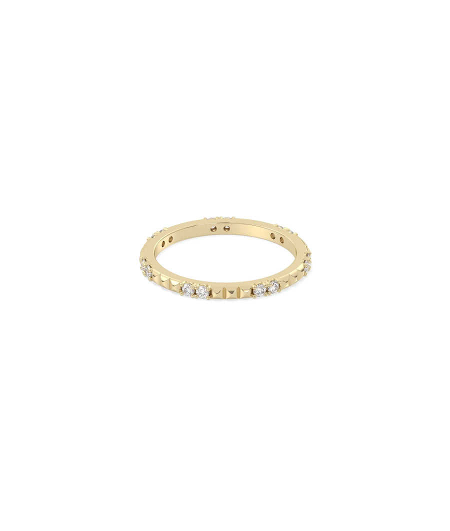 Diamond and Pyramid Station Eternity Band Ring - 79e | Everyday 14K Gold Jewelry