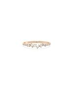 Rose gold Diamond Multi Shape Cluster Band Ring with unique multi-cut cluster design