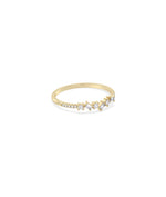 Side view Diamond Multi Shape Cluster Band Ring showing delicate 1.3mm band width