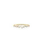 Diamond Multi Shape Cluster Band Ring in yellow gold with mixed diamond cuts clustered