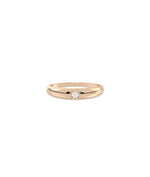 Rose gold Diamond Solitaire Band Ring with classic diamond and contemporary wide band