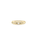 Wide Diamond Solitaire Band Ring