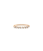 Rose gold Diamond Baguette Band Ring with Art Deco inspired linear diamond design
