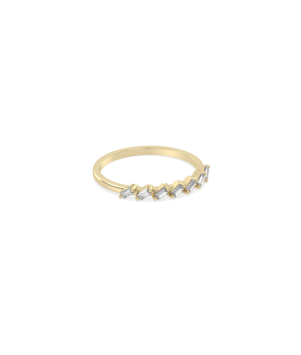 Side profile Diamond Baguette Band Ring showing 2.6mm band width and setting detail