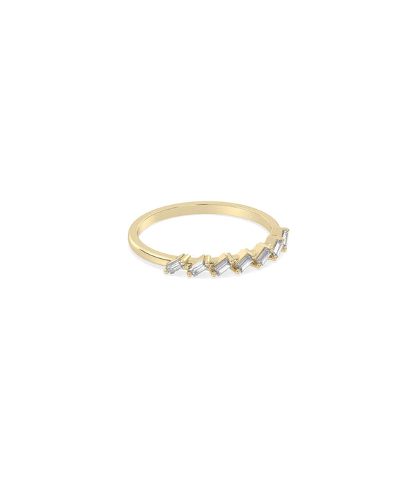 Side profile Diamond Baguette Band Ring showing 2.6mm band width and setting detail alternate view