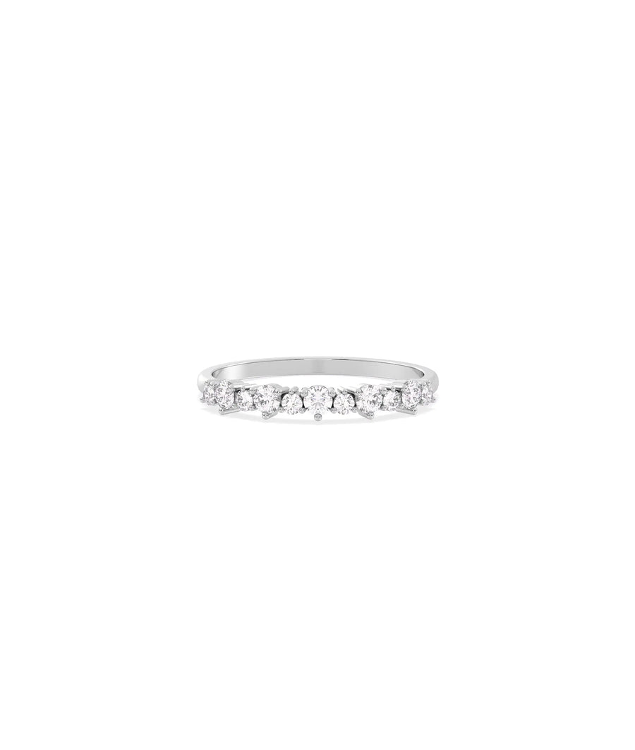 White gold Diamond Cluster Band Ring featuring brilliant clustered diamond arrangement