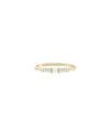 Diamond Baguette and Line Band Ring in yellow gold with mixed diamond shapes