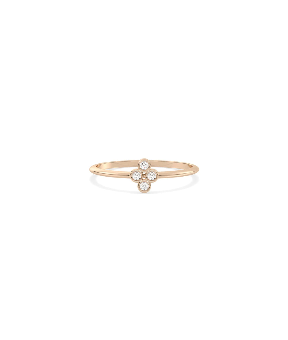 Bezel Set Clover Band Ring - 79e | Everyday 14K Gold Jewelry