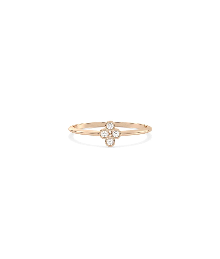 Bezel Set Clover Band Ring - 79e | Everyday 14K Gold Jewelry