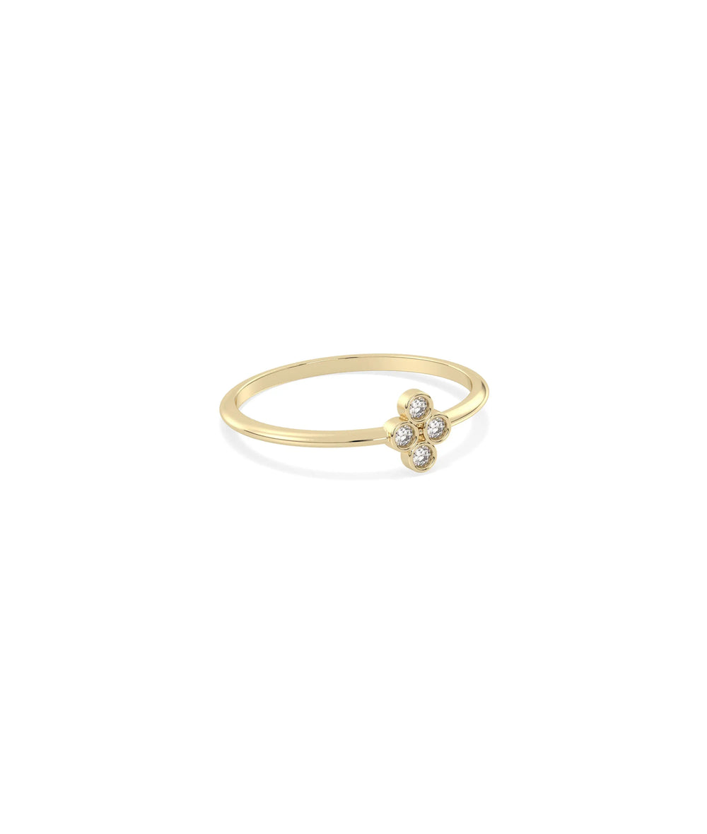 Bezel Set Clover Band Ring - 79e | Everyday 14K Gold Jewelry