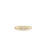 Diamond Solitaire Band Ring in yellow gold with classic single diamond and wide band
