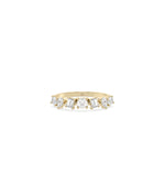 Multi Shape Solitaire Diamond Band Ring in yellow gold with varied diamond cuts