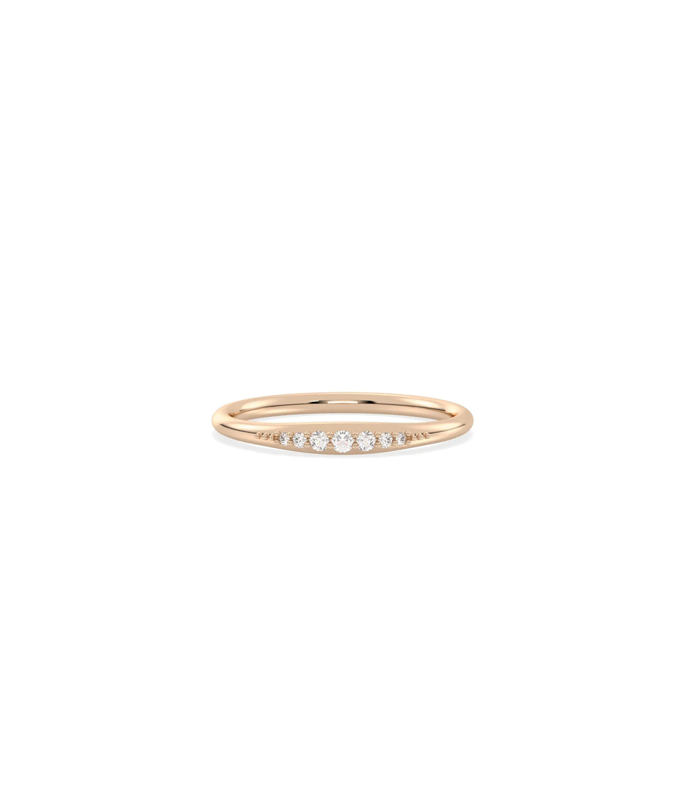 Narrow to Wide Diamond Band Ring - 79e | Everyday 14K Gold Jewelry