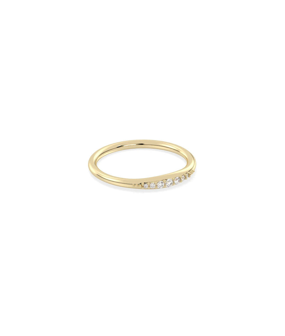 Narrow to Wide Diamond Band Ring - 79e | Everyday 14K Gold Jewelry