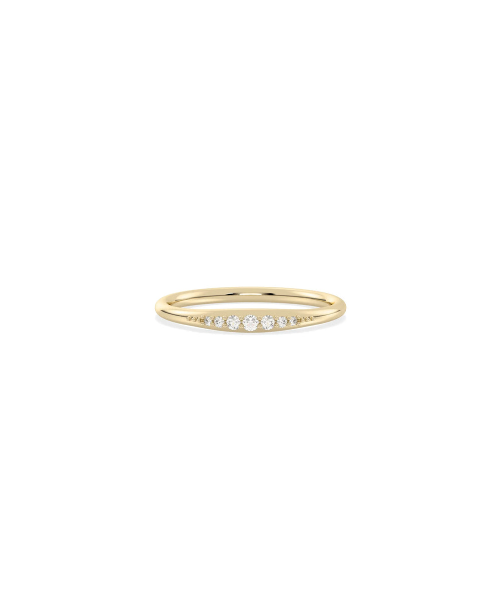 Narrow to Wide Diamond Band Ring - 79e | Everyday 14K Gold Jewelry