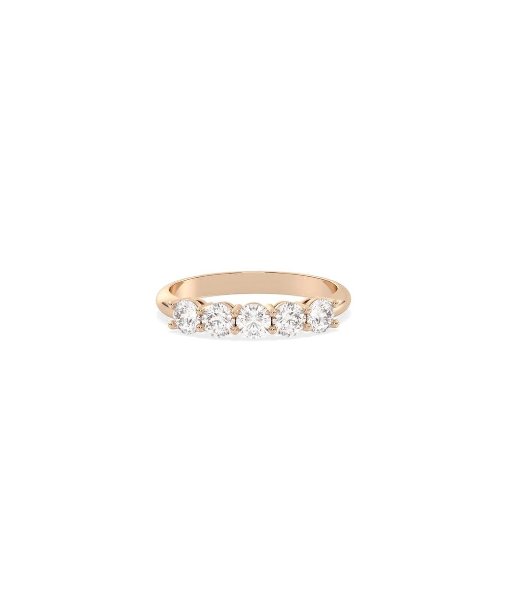 5 Stone Diamond Band Ring - 79e | Everyday 14K Gold Jewelry