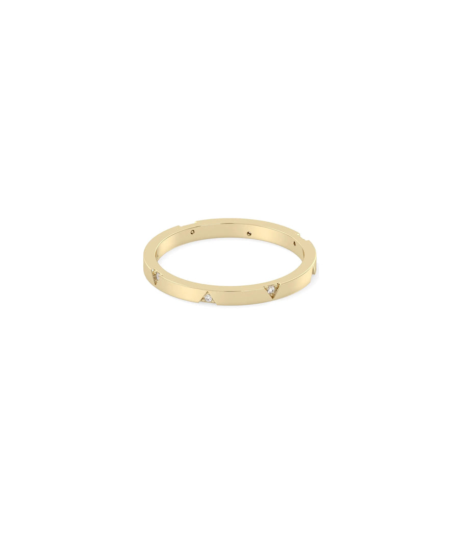 Side angle of Diamond Eternity Band Ring showing slim 2mm delicate profile
