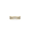 Diamond Baguette Band Ring yellow gold front view with geometric pattern