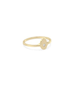 Side view of Diamond Bezel Hamsa Ring showing substantial 5mm band width