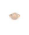 Rose gold Diamond Outline Circle Signet Ring with bold circular diamond design