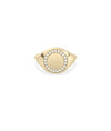 Diamond Outline Circle Signet Ring in yellow gold with 14mm diamond-framed circle