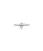White gold Diamond Stacked Band Ring featuring modern architectural layered look