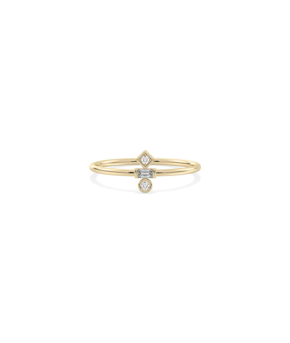 Diamond Stacked Band Ring in yellow gold showing layered design with diamond accents