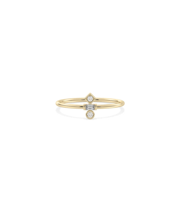Diamond Stacked Band Ring in yellow gold showing layered design with diamond accents