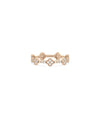 Rose gold Diamond Clover Station Eternity Band Ring with continuous clover pattern