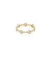 Side profile of Diamond Clover Station Eternity Band Ring showing 4.5mm substantial width