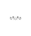 White gold Diamond Clover Station Eternity Band Ring featuring diamond-adorned clovers