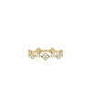 Diamond Clover Station Eternity Band Ring in yellow gold with repeating lucky clover motifs