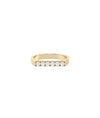 Diamond Table Top Flat Band Ring in yellow gold with wide 2.8mm band and flush diamonds