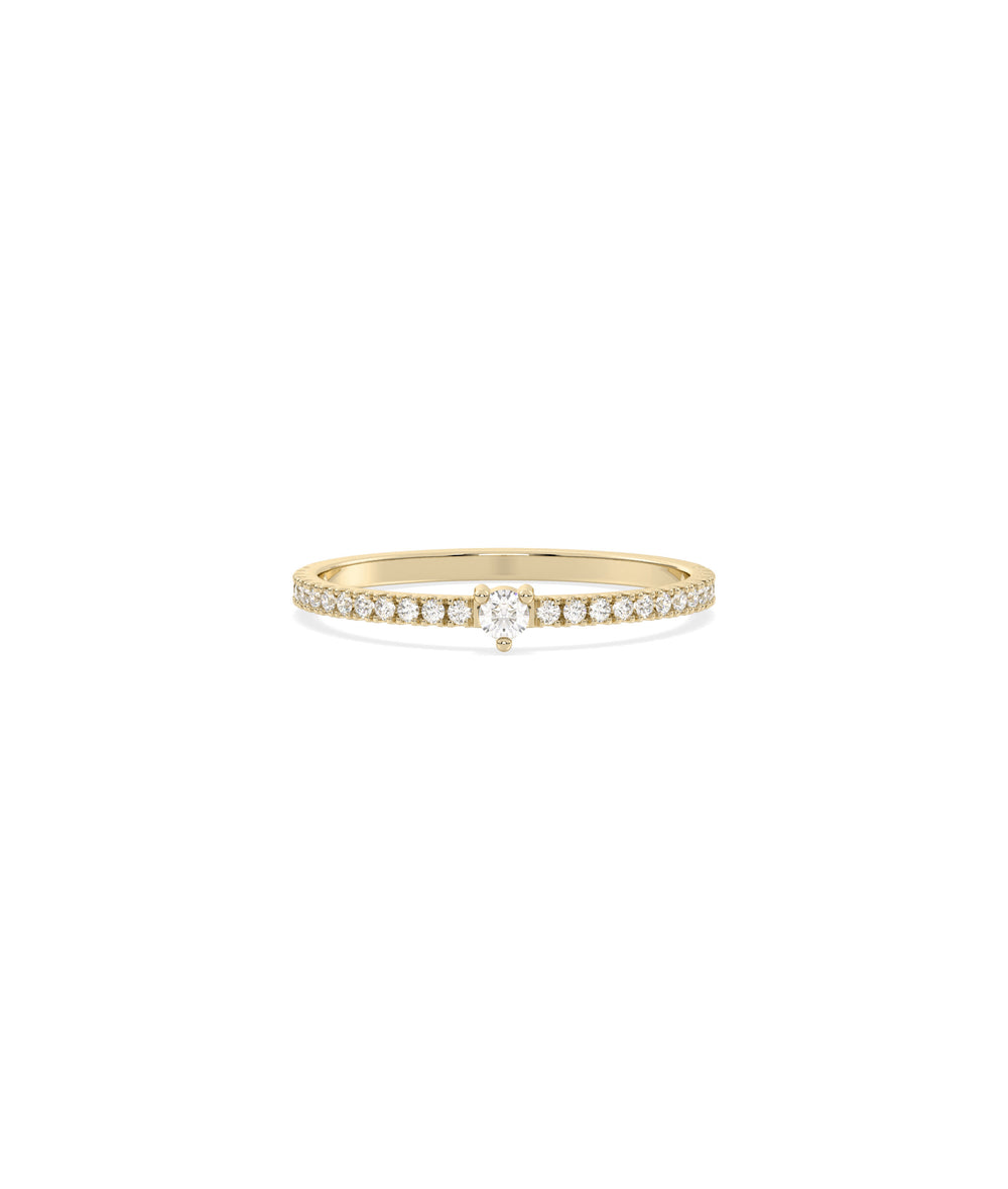 Diamond Solitaire Band Ring