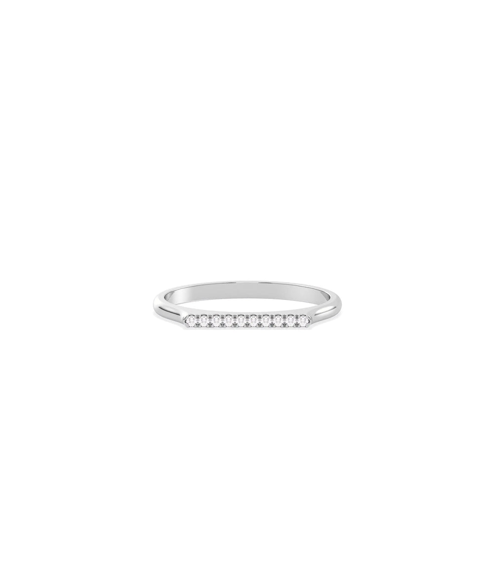 Diamond Table Top Band Ring in white gold with brilliant diamond detailing