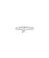 Solitaire Diamond Band Ring in white gold featuring classic solitaire with accent sparkle