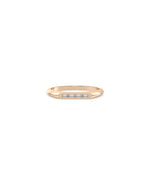 Rose gold Diamond Baguette Signet Band Ring with elegant rectangular baguette diamonds