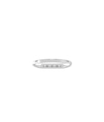 Diamond Baguette Signet Band Ring in white gold featuring step-cut baguette sparkle