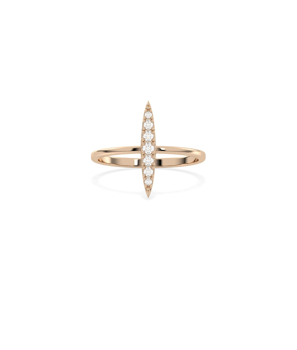Rose gold Diamond Pave Marquise Design Ring with luxurious marquise pave coverage