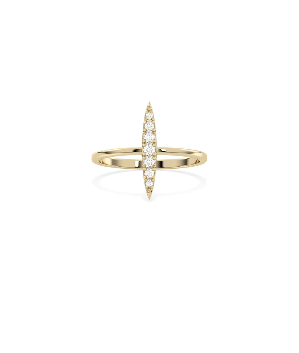 Diamond Pave Marquise Design Ring in yellow gold with pave-covered marquise shape