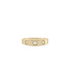 Diamond Starburst Band Ring in yellow gold with bold radiating starburst patterns