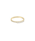 Side view of 5 Stone Diamond Band Ring showing 1.7mm width and stone spacing