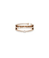 Rose gold 3 Row Diamond Band Ring with luxurious triple-row diamond arrangement