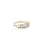 Side view of Diamond Illusion Set Band Ring showing illusion setting and mixed cuts