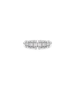 Diamond Illusion Set Band Ring in white gold with round and baguette illusion sparkle