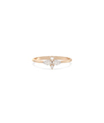 Rose gold Diamond Solitaire Cluster Ring with center diamond and cluster accents