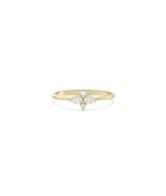 Diamond Solitaire Cluster Ring in yellow gold with center solitaire and cluster halo