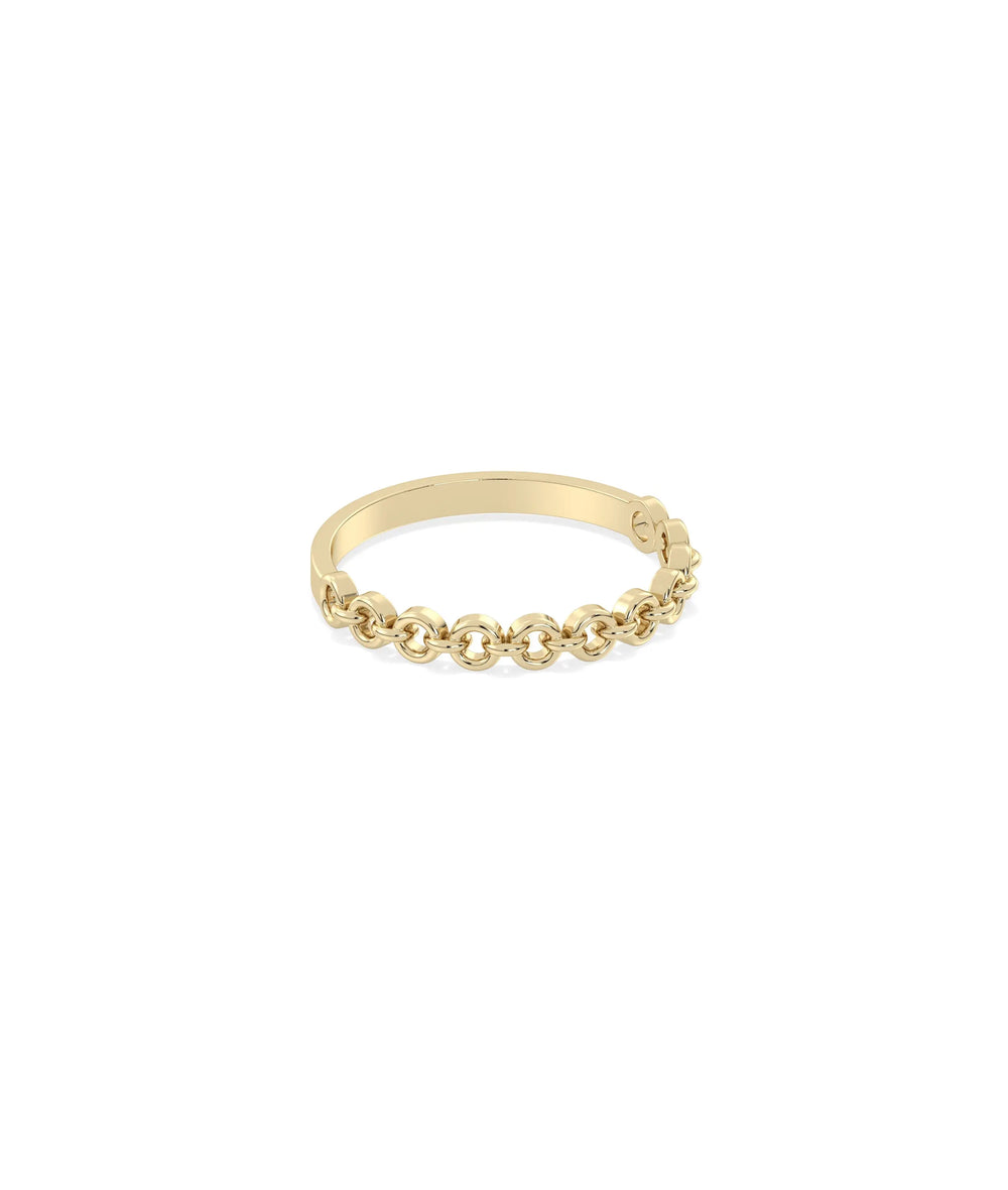 Circle link ring side view displaying 2mm width and chic geometric design
